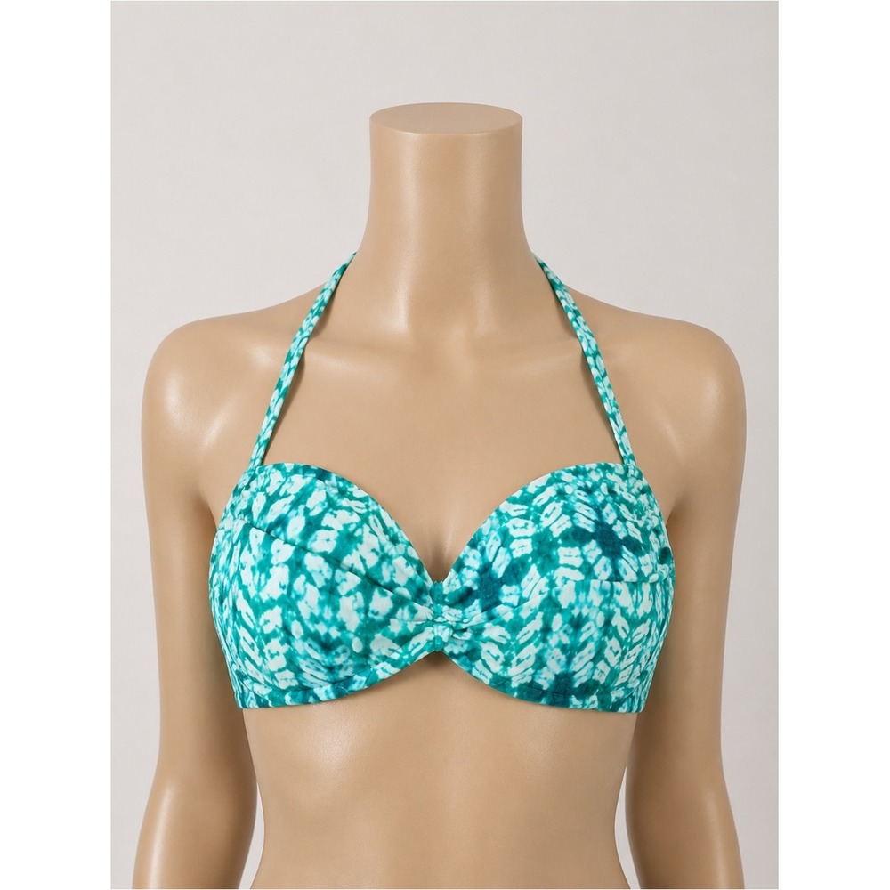 Converse One Star Womens Green Tie‎ Dye Bandeau Halter Bikini Top Large